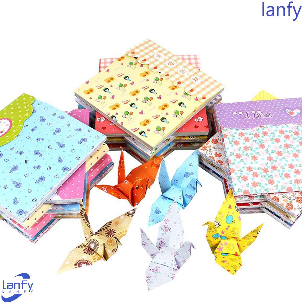 Lanfy Kids Origami Fruit Colorful Scrapbooking Square Crane Dekorasi Kertas Lipat