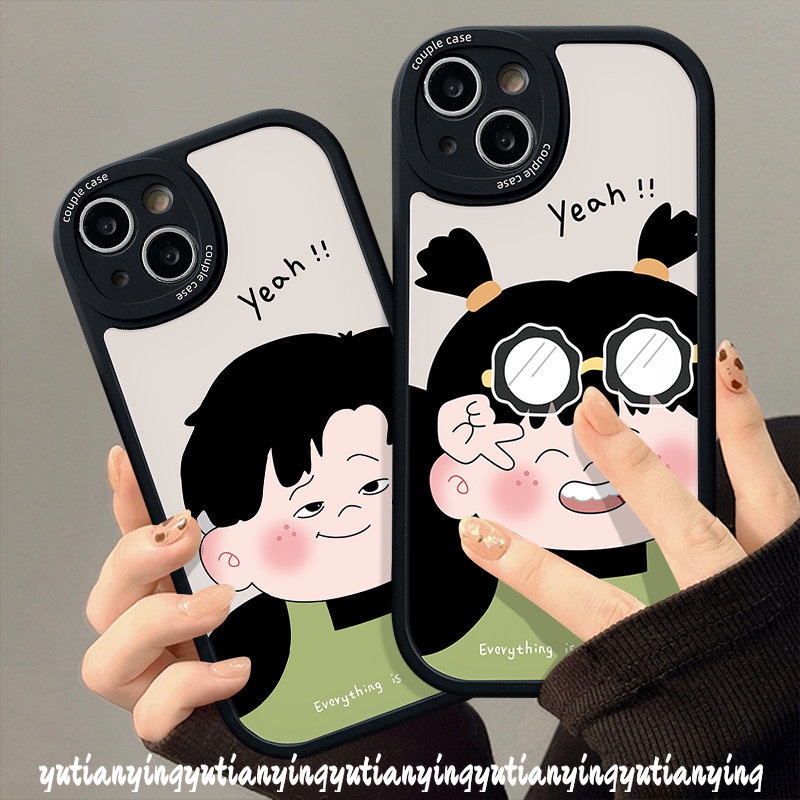 Soft Couple Silicon Lovers Casing For Infinix Hot 11 10T 10s 11s 10 Lite Infinix Note 8 Hot 11s 10T 11 9 Play 10 10s Smart 6 5 Cute Cartoon Funny Boy Girl Cover