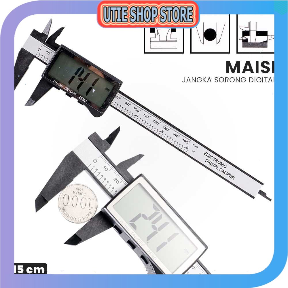 

UTIE STORE - Maisi Jangka Sorong Digital LCD Vernier Caliper 3 Buttons 15CM - SH20