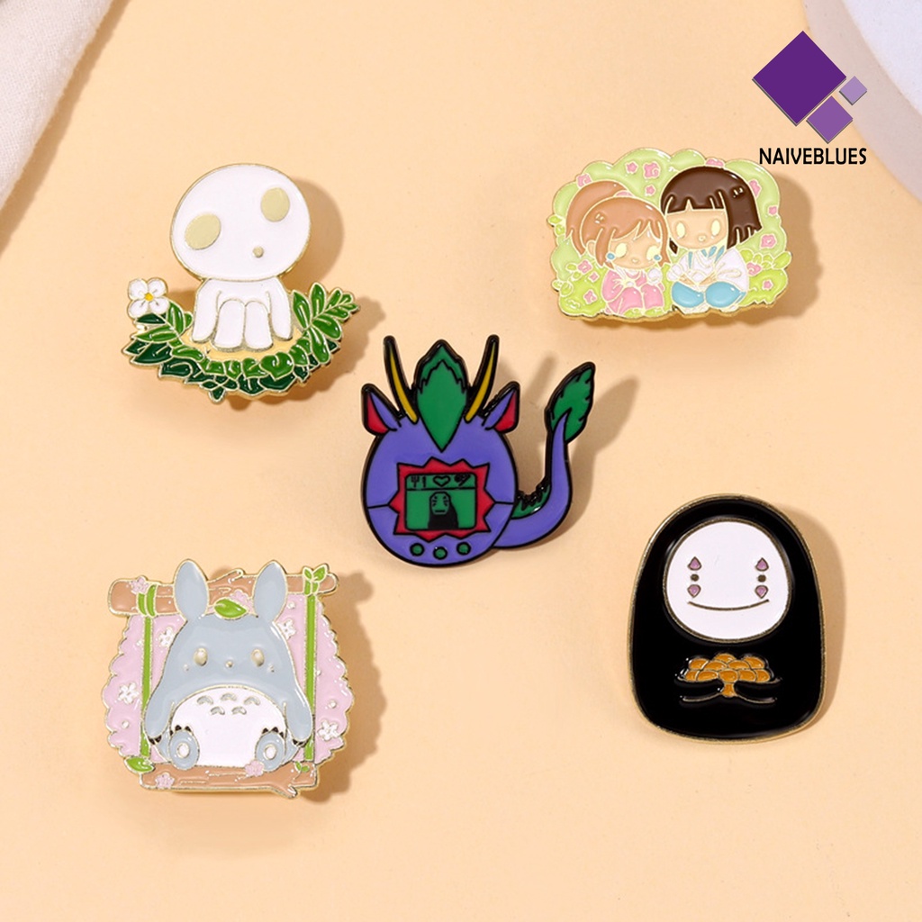&lt; Naiveblues &gt; Bros Pin Stoving Varnish Anime Aksesori Geometris Tas Mudah-Cocok Kartun Lucu Bros Lencana