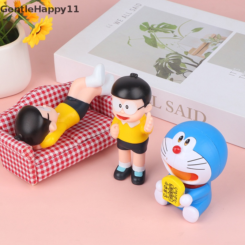 Gentlehappy Anime Doraemon Family Figure Model Mainan Mainan Dekorasi Pemandangan Taman id