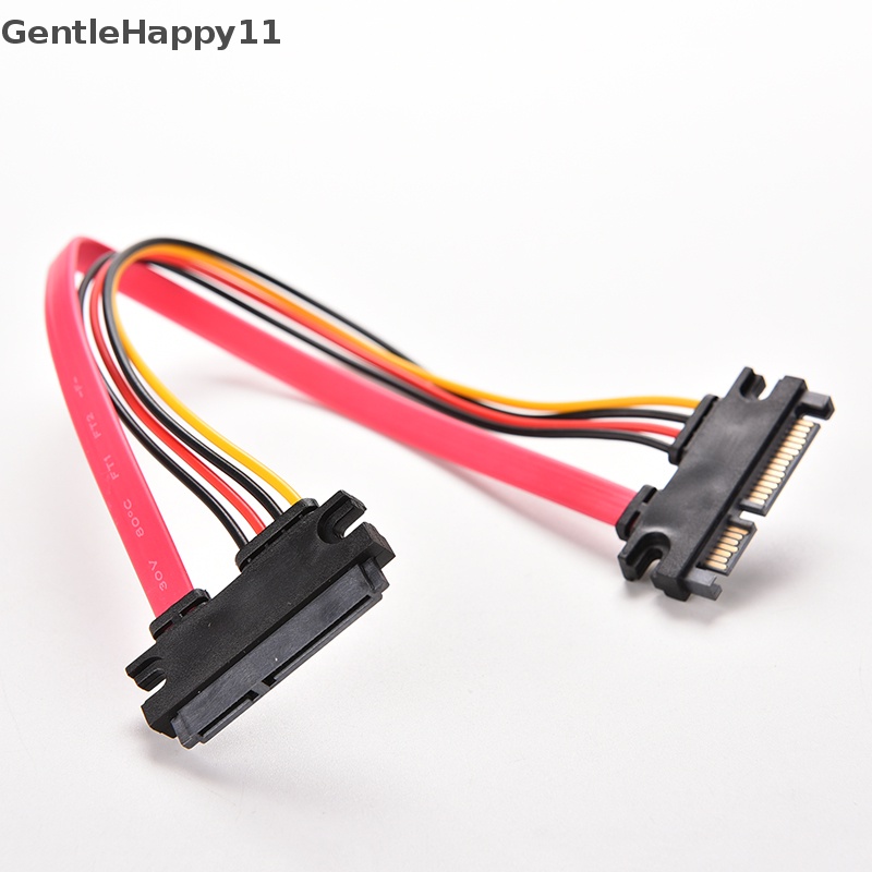 Gentlehappy 12inch Male to Female7+15Pin SATA Data HDD Power Combo Perpanjang Kabel Ekstensi id