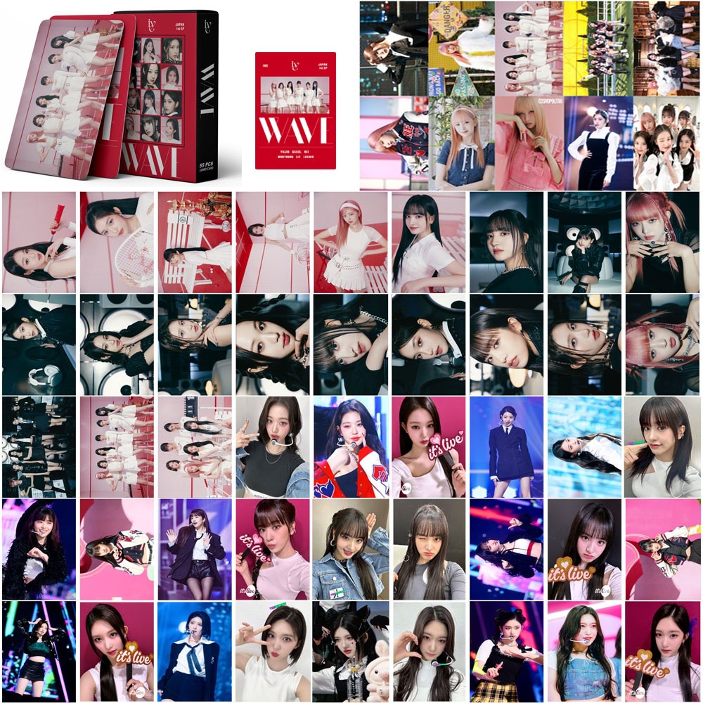 55pcs/box IVE Album WAVE Photocards Rei Wonyoung Yujin Liz Leeseo Gaeul Lomo Kartu Jepang Single Song Kpop Postcards Series