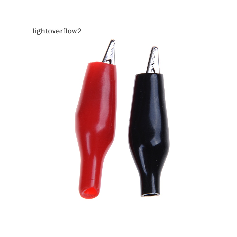 [lightoverflow2] 20xs Merah Hitam Plastik Lembut Tesg Probe Alligator Clips Crocodile Test Clip [ID]