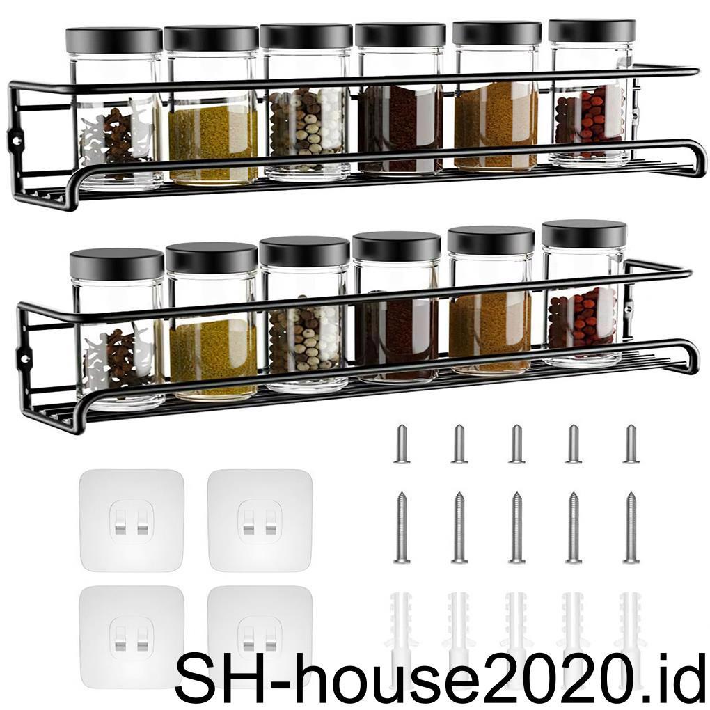 Rak Bumbu Gantung 4 Susun Bumbu Serbaguna Besar Dengan Rak Kapasitas Organizer Bahan Baja Karbon Desain Bumbu Untuk Dapur Kamar Mandi Ruang Tamu