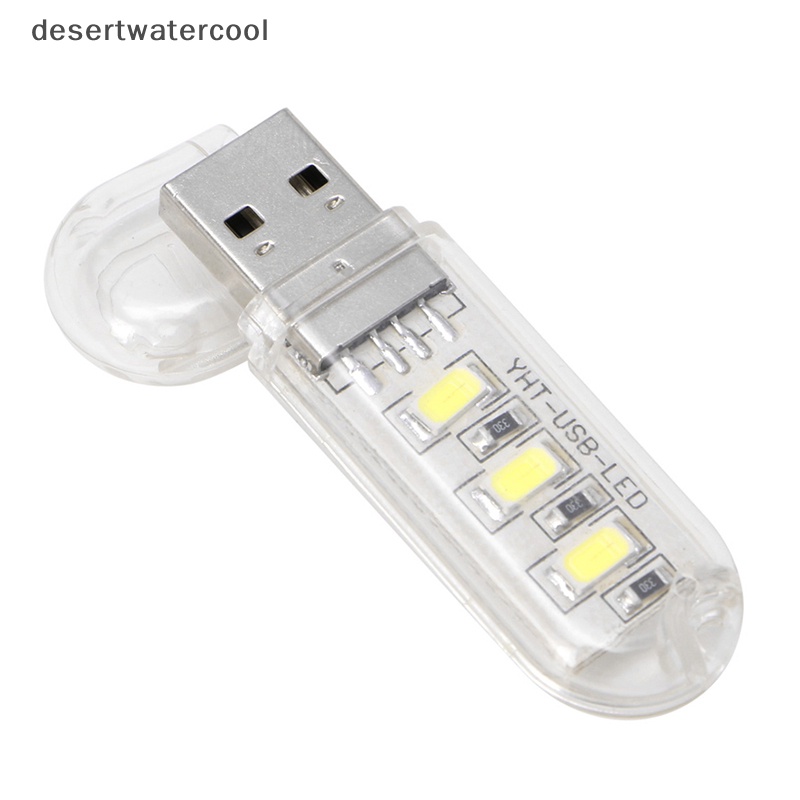 Deid Lampu Malam LED Mini Portabel Peralatan Berkemah Daya USB 3lampu LED Chips Lamp Martijn