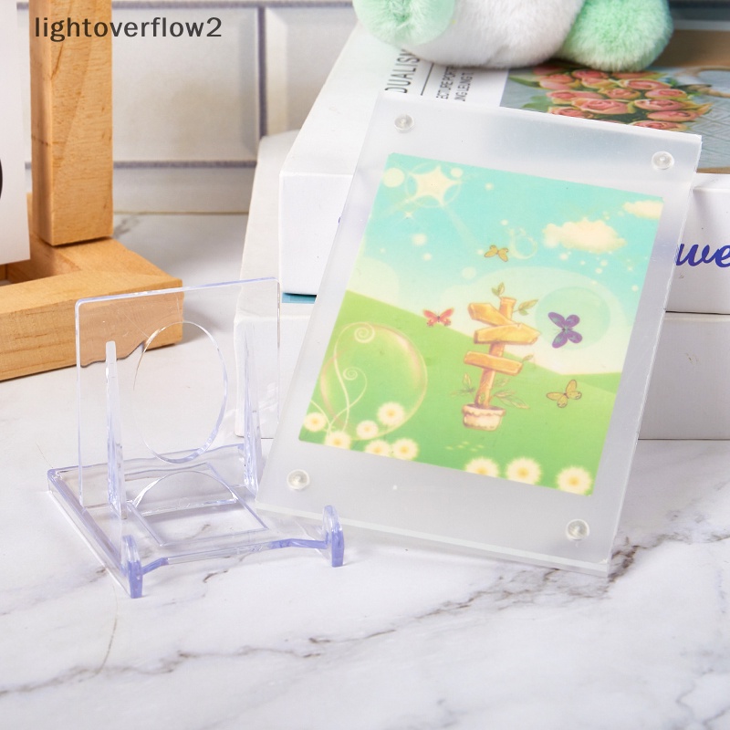 [lightoverflow2] Photocard Display Alat Tulis Bingkai Foto Akrilik Transparan Display Stand Dekorasi Album Stand Pajangan Kecil [ID]