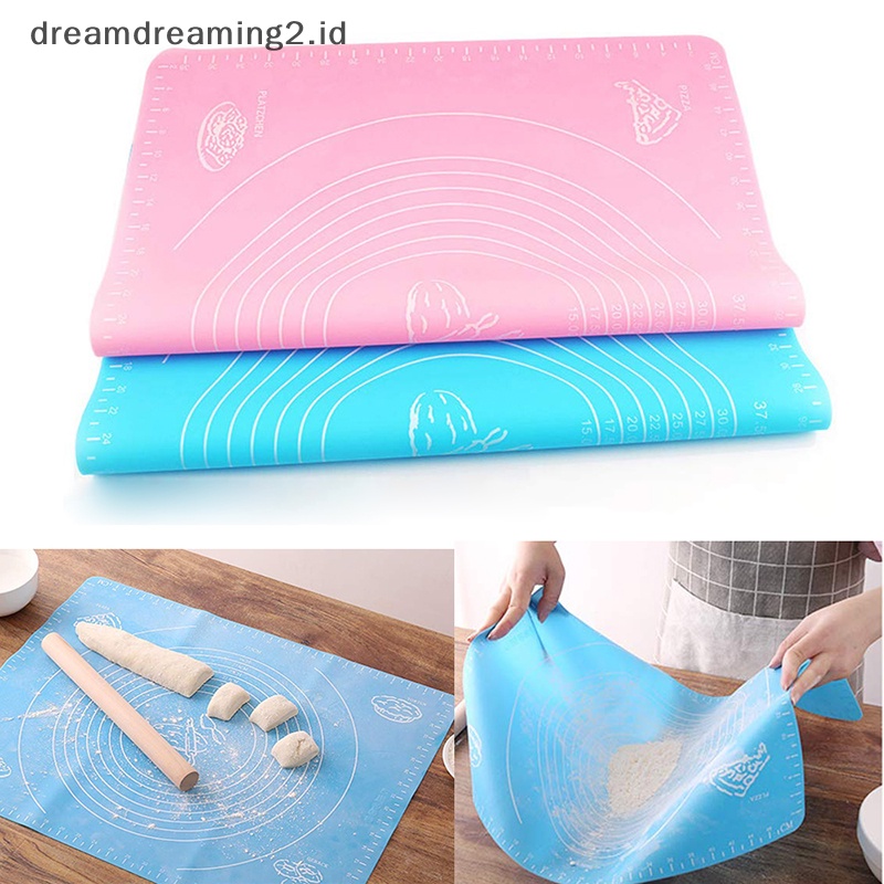 (drea) 26 * 29cm Silikon Anti Lengket Mat Rolling Adonan Liner Pad Pastry Kue Bakeware  //