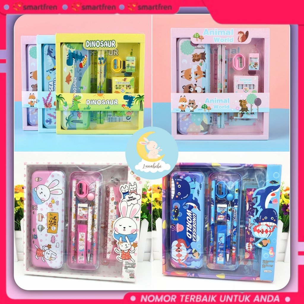

BISA COD Kotak Pensil Anak Set 7In1 Stationery Untuk Hadiah Anak Sekolah / Kotak Pensil Karakter Murah Stationery Set 8in1 / Alat Tulis Set Tepak Pensil