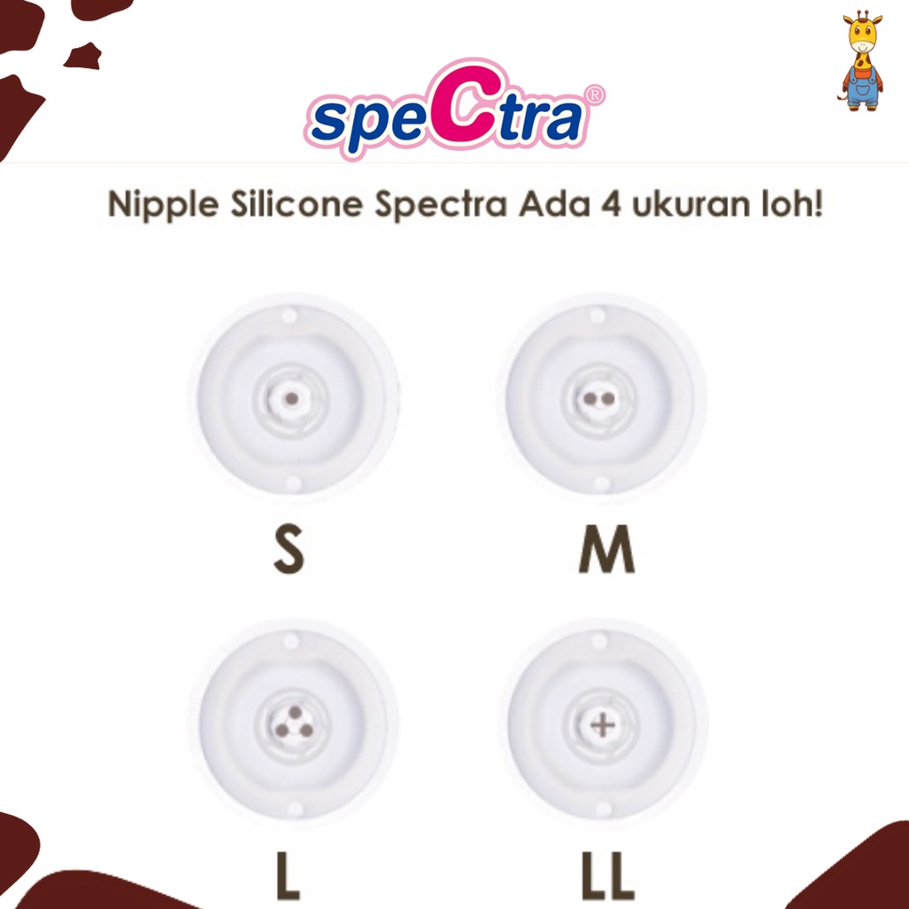 Spectra Silicone Nipple (Dot) WN Isi 2pcs S &amp; L