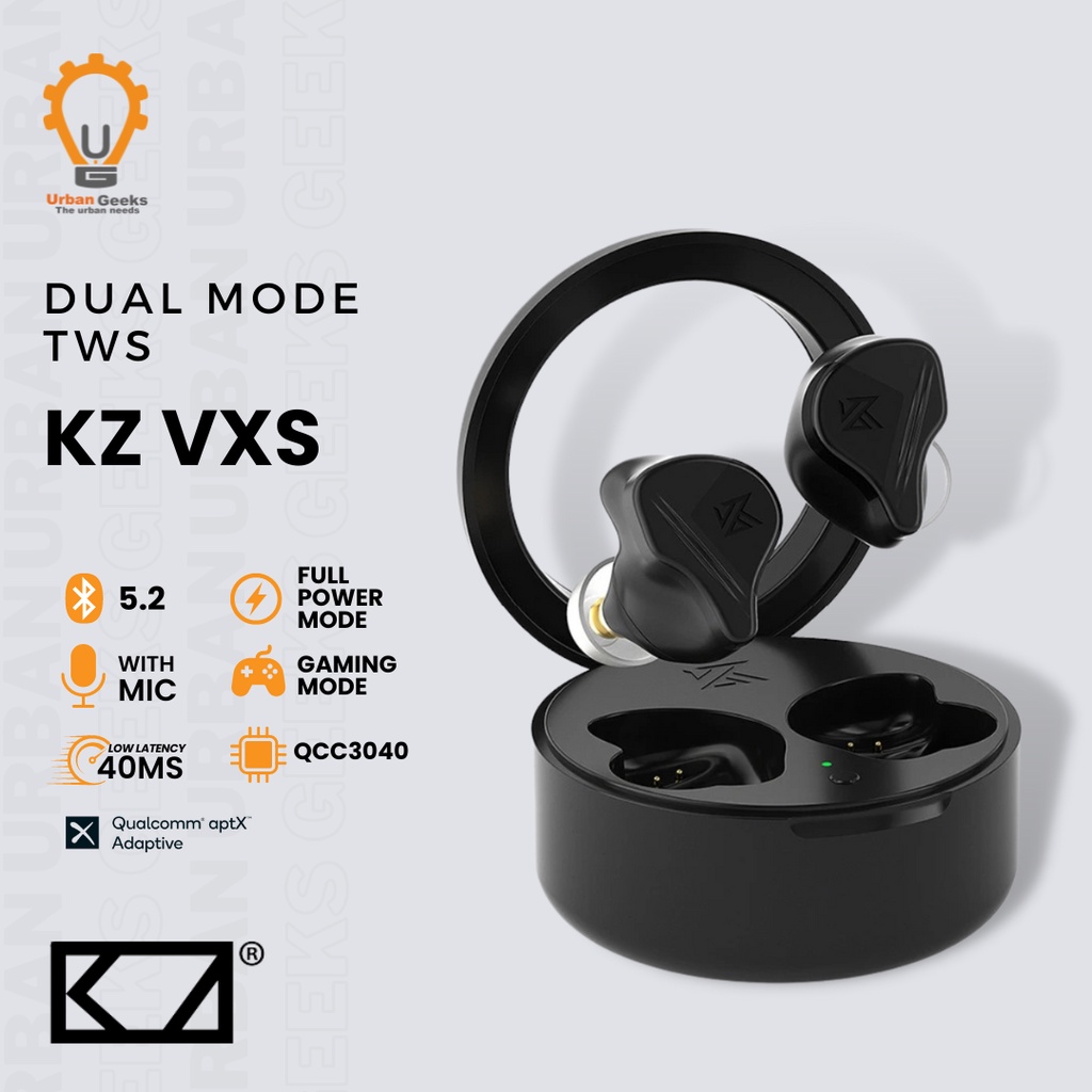 TWS KZ VXS HiFi APTX Bluetooth 5.2 Wireless Earphone Headset