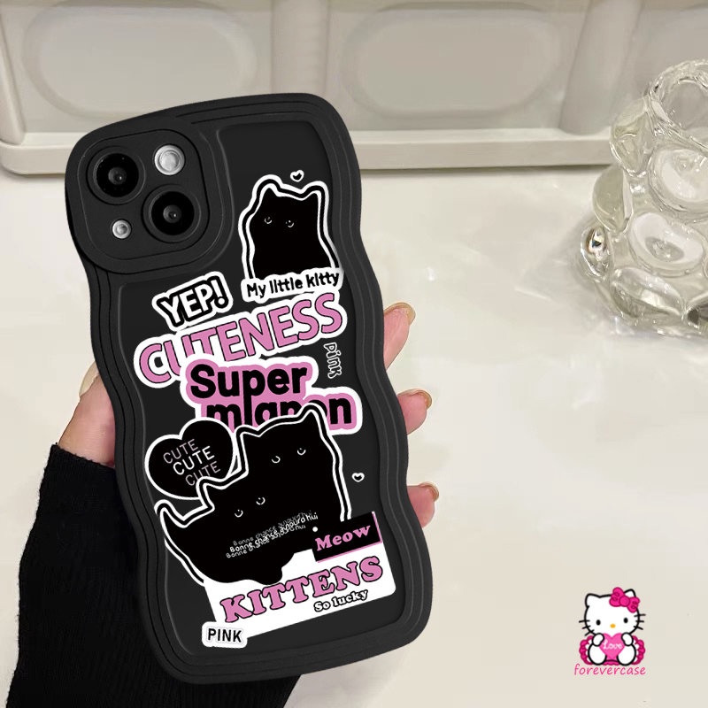 Casing Tpu Lembut Kucing Anjing Lucu Untuk Redmi Note11 11s 10s 9s 9 8 11 10 Pro Redmi 12C A1 10C A1+9C 9 10A 10 9A 9T POCO X3 NFC Pro M3 Mi 11T Pro Ins Trendy Stiker Label Penutup Tepi Wavy