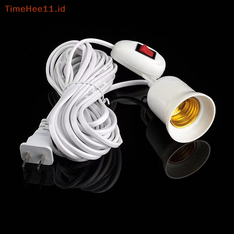 Timehee E27 2.3M Kabel Ekstensi Lamp Bulb Holder Dengan Switch LED Light Bulb Extension Socket ID