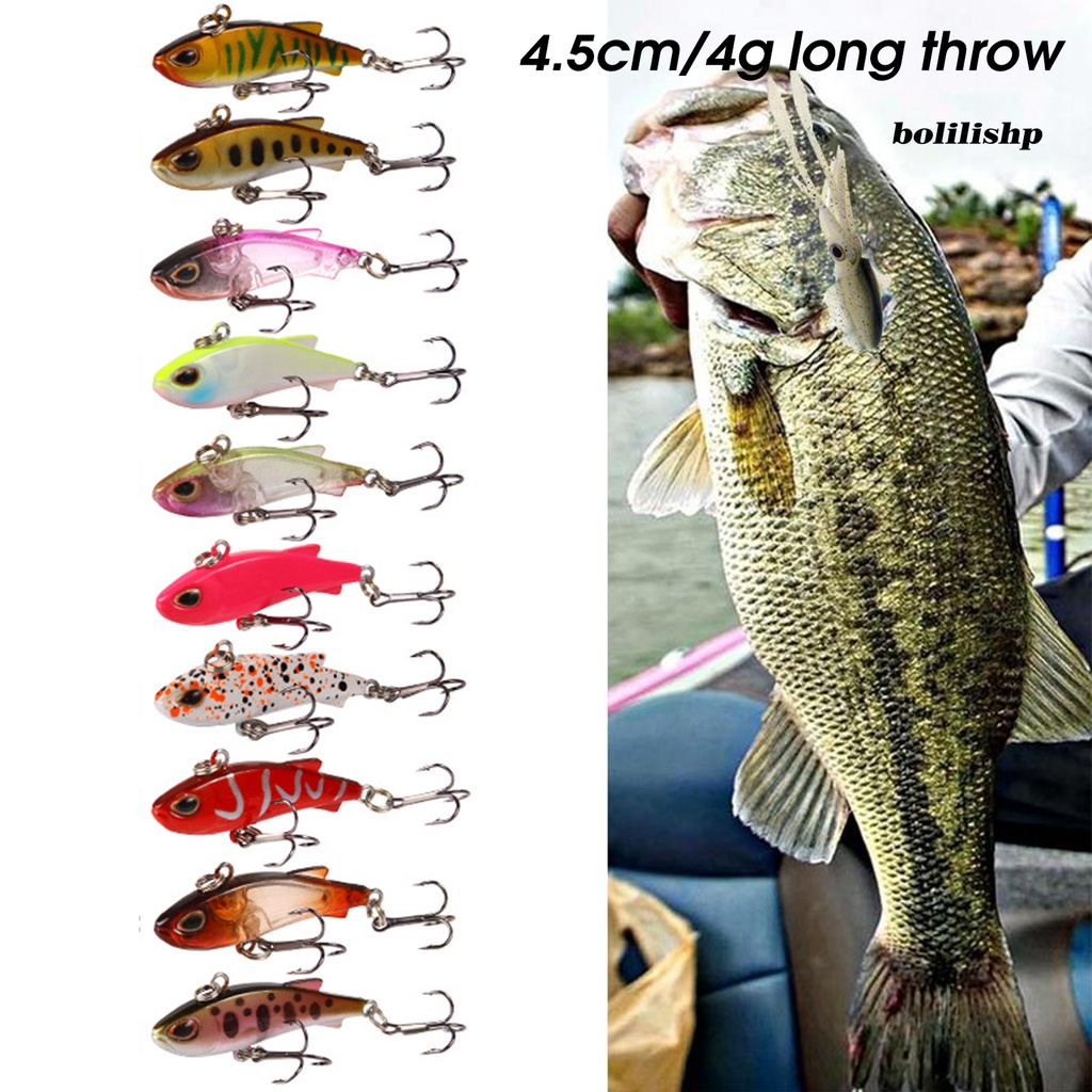 Bo-4.5cm/4g Umpan Palsu 3D Mata Lingkaran Ganda Berduri Treble Hook VIB Umpan Untuk Angling