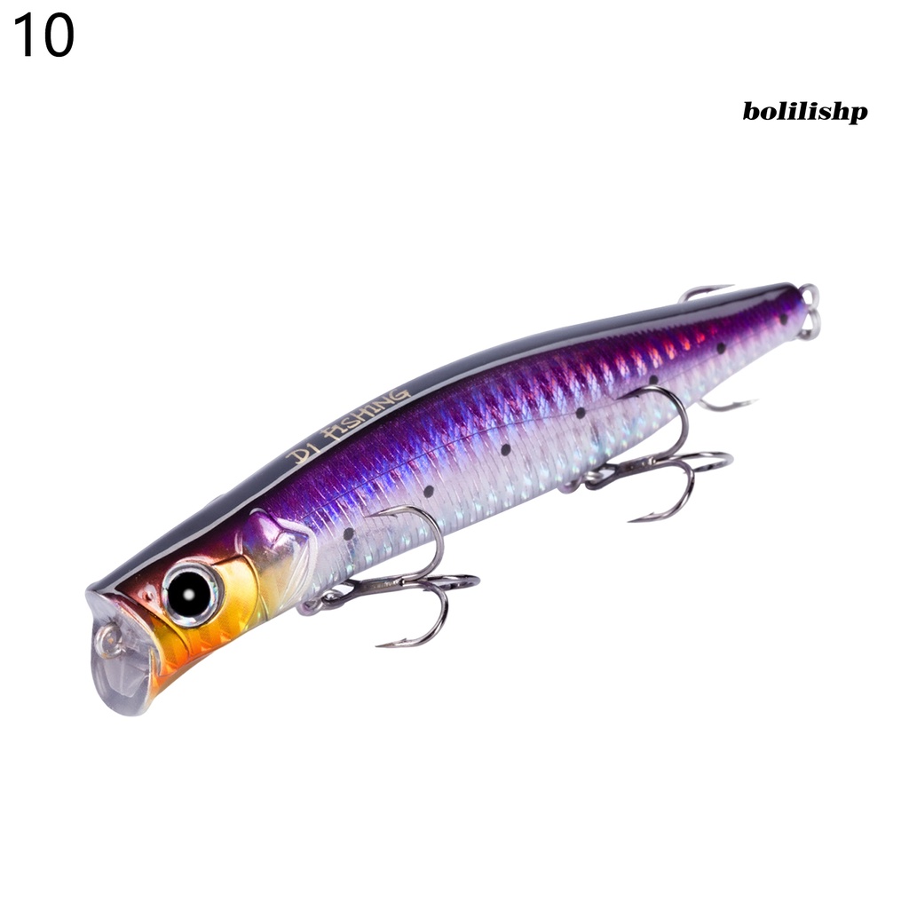 Bo- Umpan Palsu Water Popper Lure 3D Mata Ikan Laut Umpan Pancing Berputar Air Asin Wobblers Sea Bass Bait Fishing Tackle