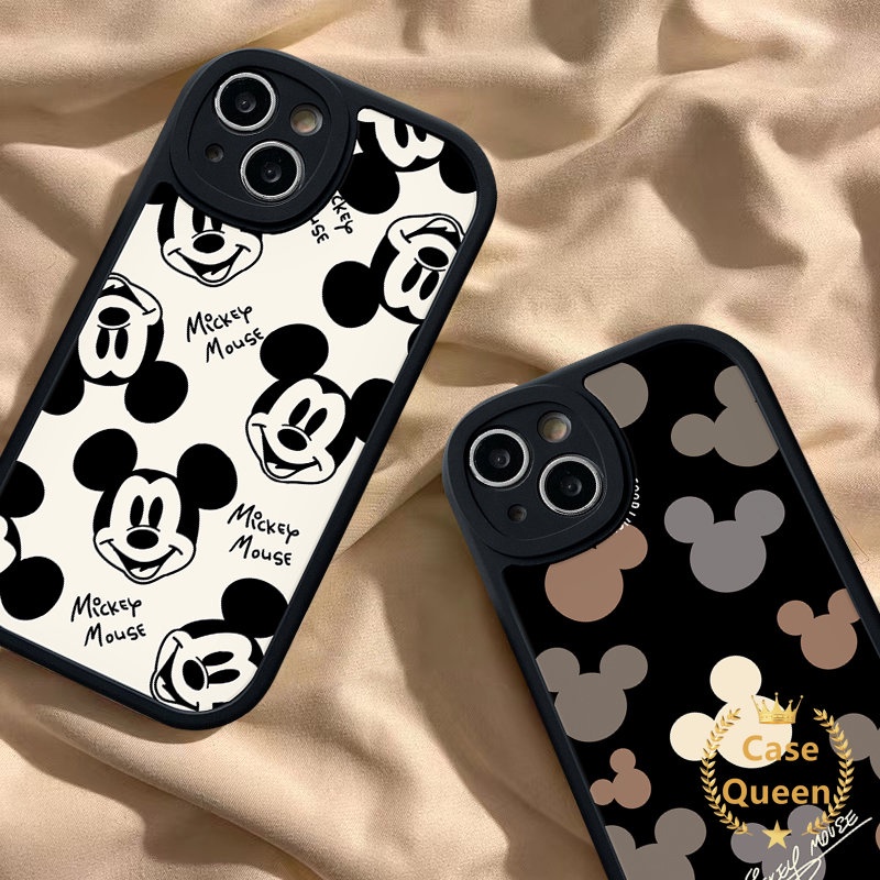 Lovely Mickey Mouse Soft Tpu Case Kompatibel Untuk iPhone XR XS X Max7 6 8 6s Plus 11 13 14 12 Pro Max SE 2020 Fashion Pasangan Shockporoof Kartun Disney Cover