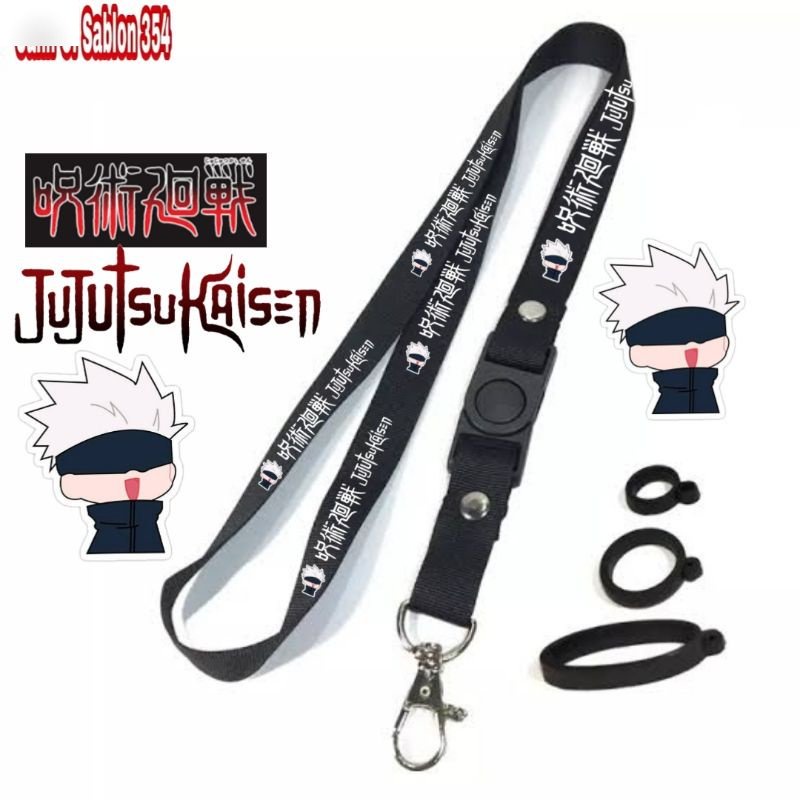 

TALI LANYARD ANIME JUJUTSU KAISEN SATORU GOJO GANTUNGAN KUNCI/GANTUNGAN ID CARD/gantungan hp murah Best seller COD