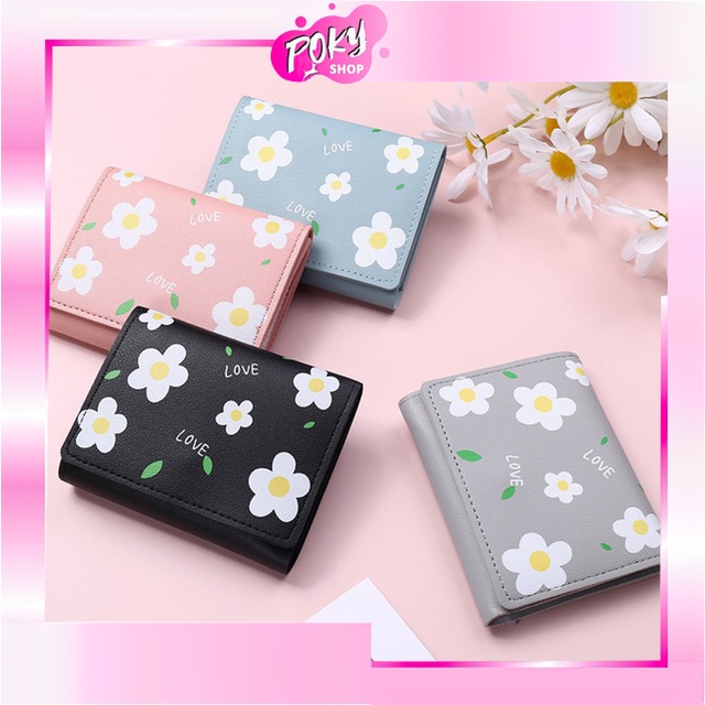 POKY - D6150 Dompet Motif Bunga / Dompet Lipat Mini Wanita / Dompet Bermotif / Dompet Mini / Dompet Lipat / Dompet Fashion