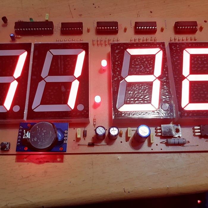 Kit Module Arduino Atmega8 Big Clock jam Digital 7 Segment 2.3" DS3231