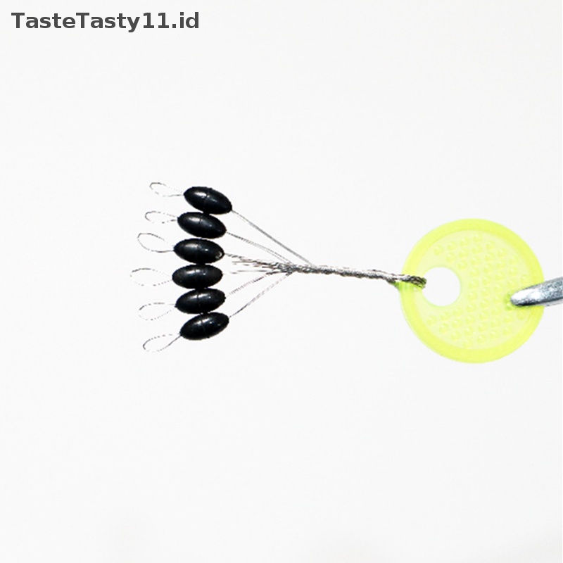 Tastetasty 120biji 20pak Space Bean Rubber Sea Carp Fishing Karet Hitam Oval.