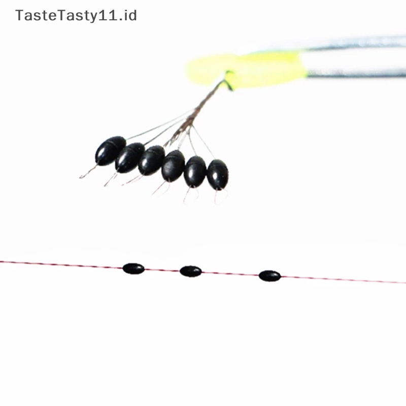 Tastetasty 120biji 20pak Space Bean Rubber Sea Carp Fishing Karet Hitam Oval.