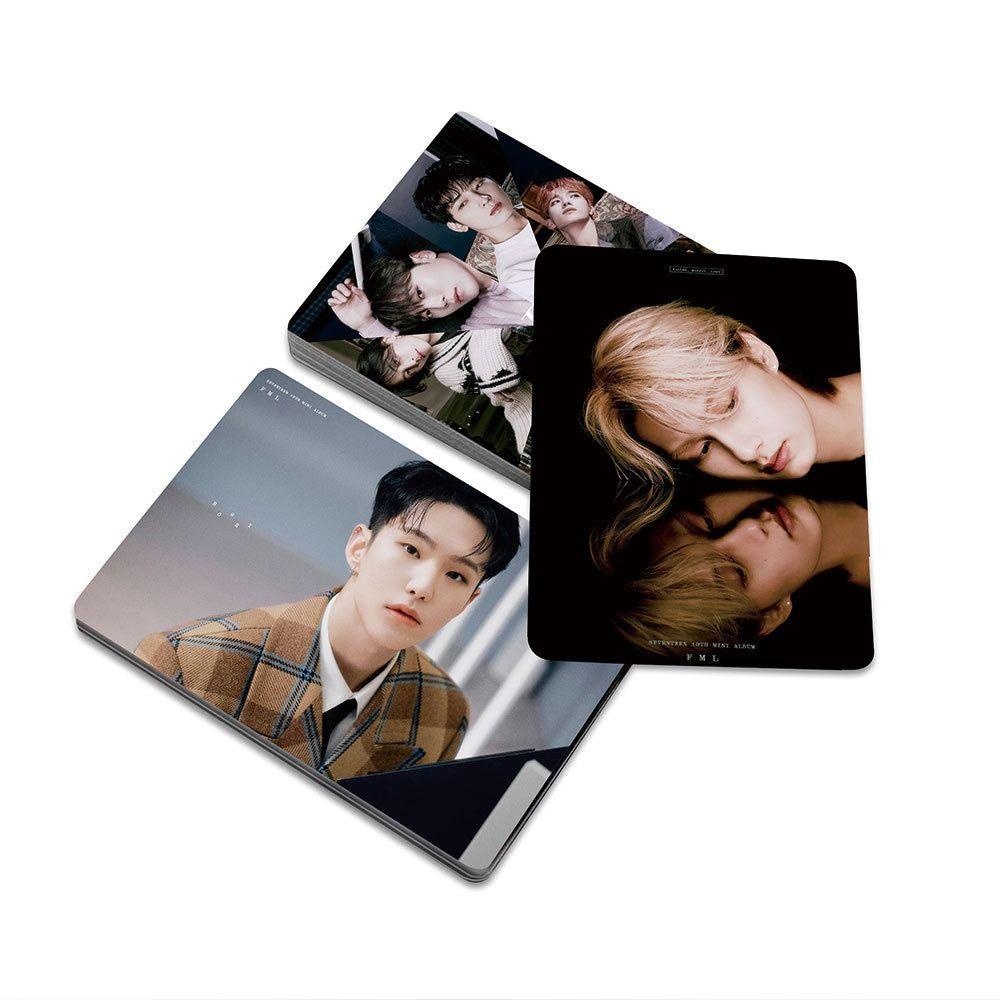 【 ELEGANT 】 Set Kartu Lomo Flash Gift Card Mainan Cewek Ulang Tahun Kekinian Fashion Cowok Grup Album Kartu Kolektor Card Unforgiven Idol Photo Seventeen Kartu Lomo