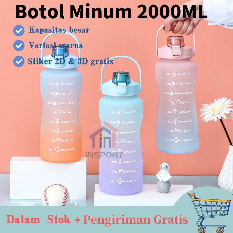 【READY STOCK】2LITER ORIGINAL BOTOL VIRAL GRADASI KOREA BOTOL MINUM/BOTOL VIRAL