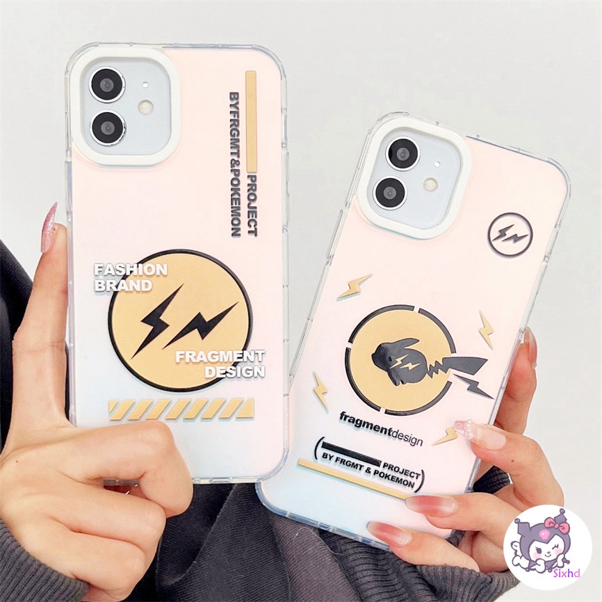 IPHONE Kompatibel Untuk Iphone11 14 13 12 Pro Max8 7Plus X Xs Xr Xs Max SE 2020 Mode Sederhana Petir Sprite Laser Gradien Perlindungan Lensa Casing Ponsel TPU Lembut Anti Jatuh Cover XJJJJ