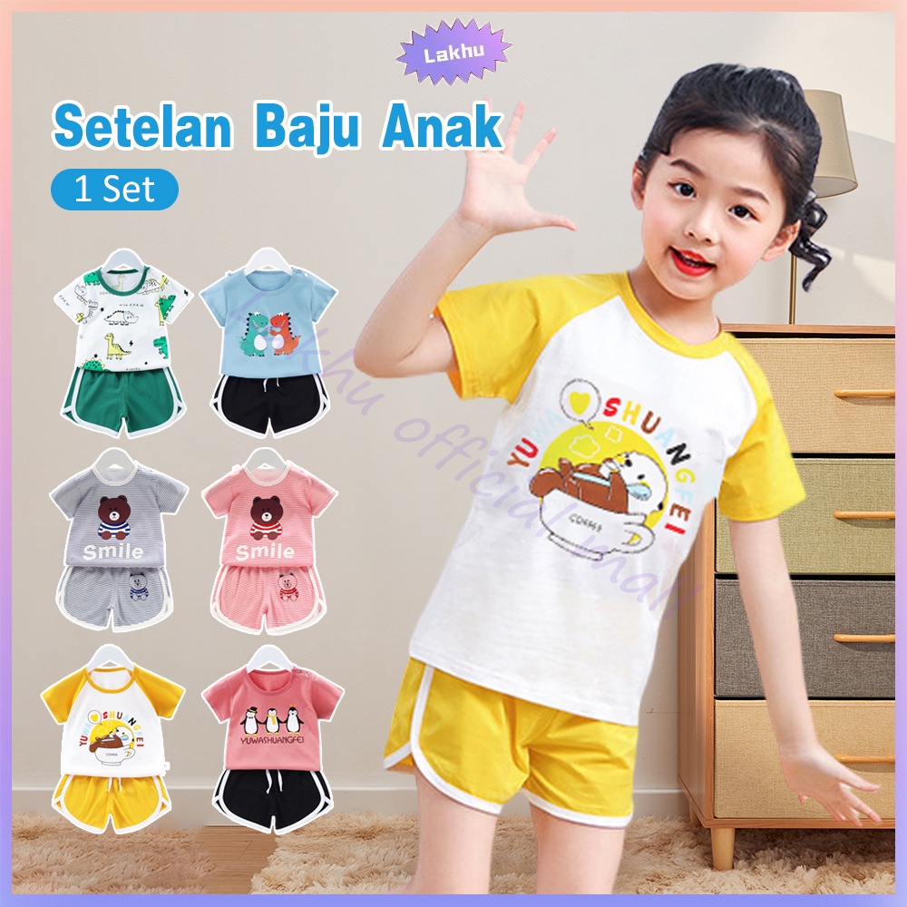 Lakhu Setelan Anak Perempuan Laki-laki/ Setelan Anak Terbaru/ Baju Setelan Bayi New Born