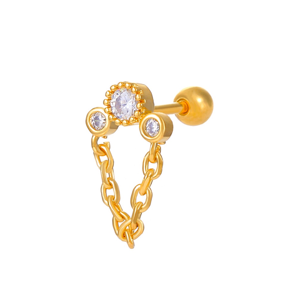 Mini Zirkon Bunga Hati Bulu Anting Helix Tragus 1PC Warna Silver/Gold Anting Tindik Tubuh Perhiasan Fashion