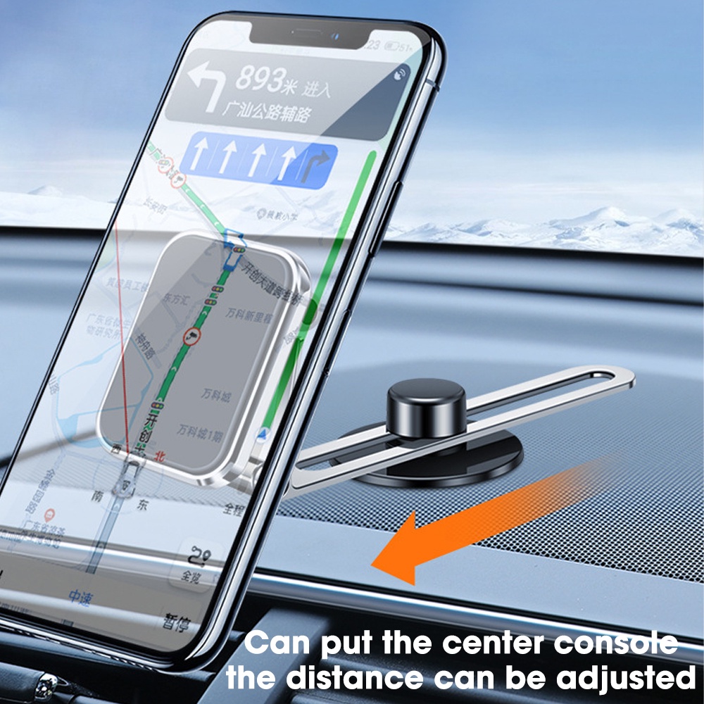 Dudukan Mobil Magnet Lipat Ganda Universal Holder Handphone Mobil360° Bracket Hp Adjustable Dashboard Windshield GPS Support Invisible Screen Mount Untuk Tesla Model 3y X S