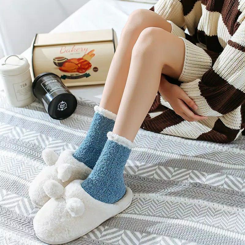 IMPORT WOMAN TEEN WINTER SOCKS WOOL VELVET KAOS KAKI WANITA REMAJA HANGAT MUSIM DINGIN BAHAN WOL