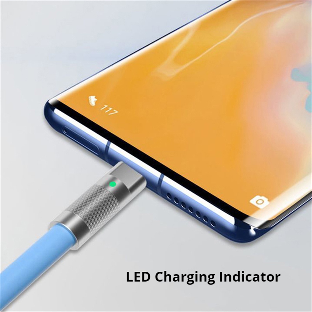 Zinc Alloy 120W Kawat Silikon Cair Quick Charger Cord 6A Super Fast Charging Type C Ke Type C Kabel Data Usb Untuk Xiaomi