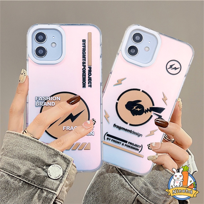 IPHONE Casing Kompatibel Untuk Iphone14 13 12 11 Pro Max X Xr Xs Max8 7 Plus SE 2020 Kualitas Tinggi Gradiasi Laser Akrilik Casing Ponsel Bening Shockproof Bumper Soft Case Full Cover Pelindung