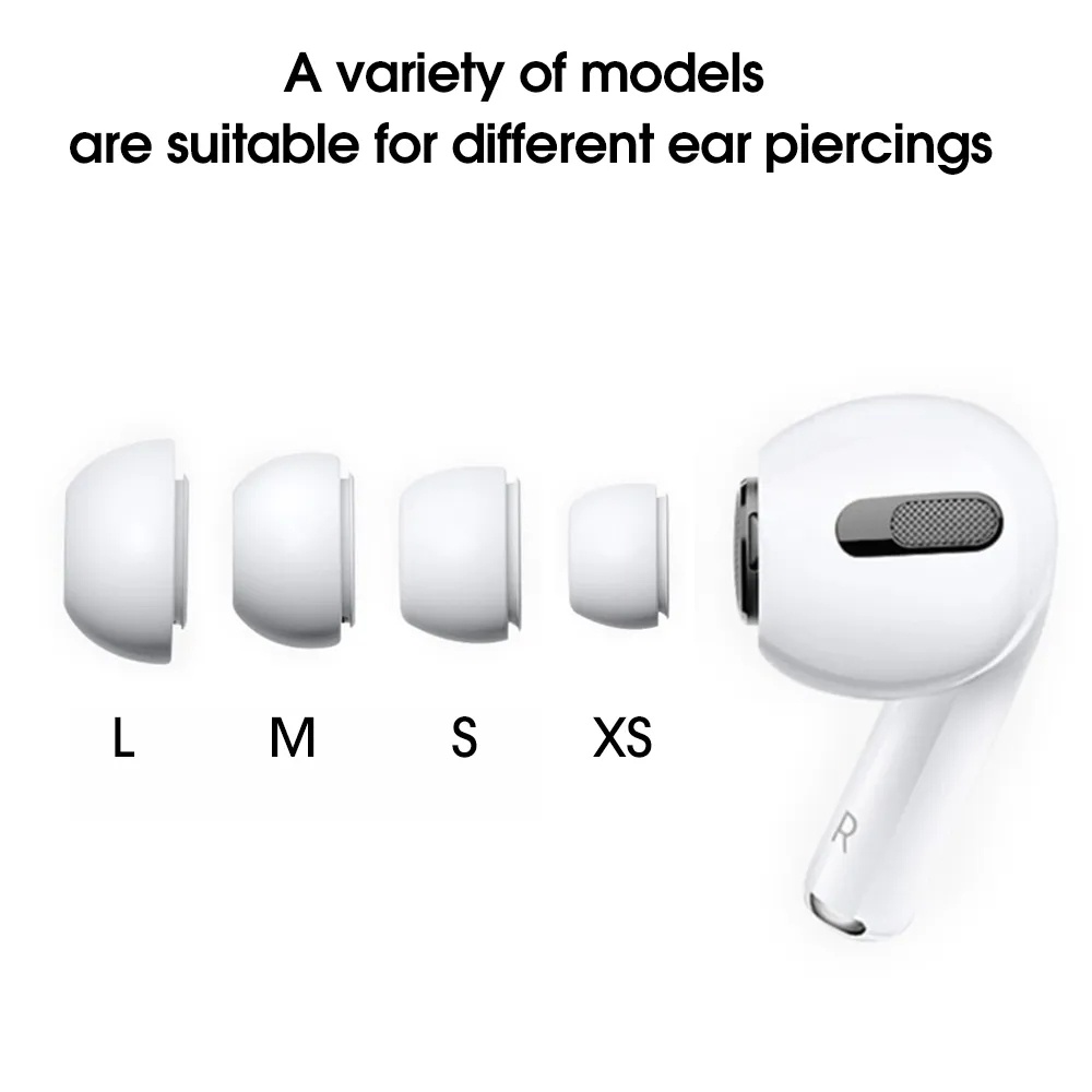 1pasang Multi-Ukuran Dapat Digunakan Kembali Kompatibel Dengan AirPod Pro1 /2Mengurangi Kebisingan Putih Earphone Penutup Telinga Silikon Lembut Kualitas Tinggi Ganti Lengan Pelindung Earphone Kasus In-ear