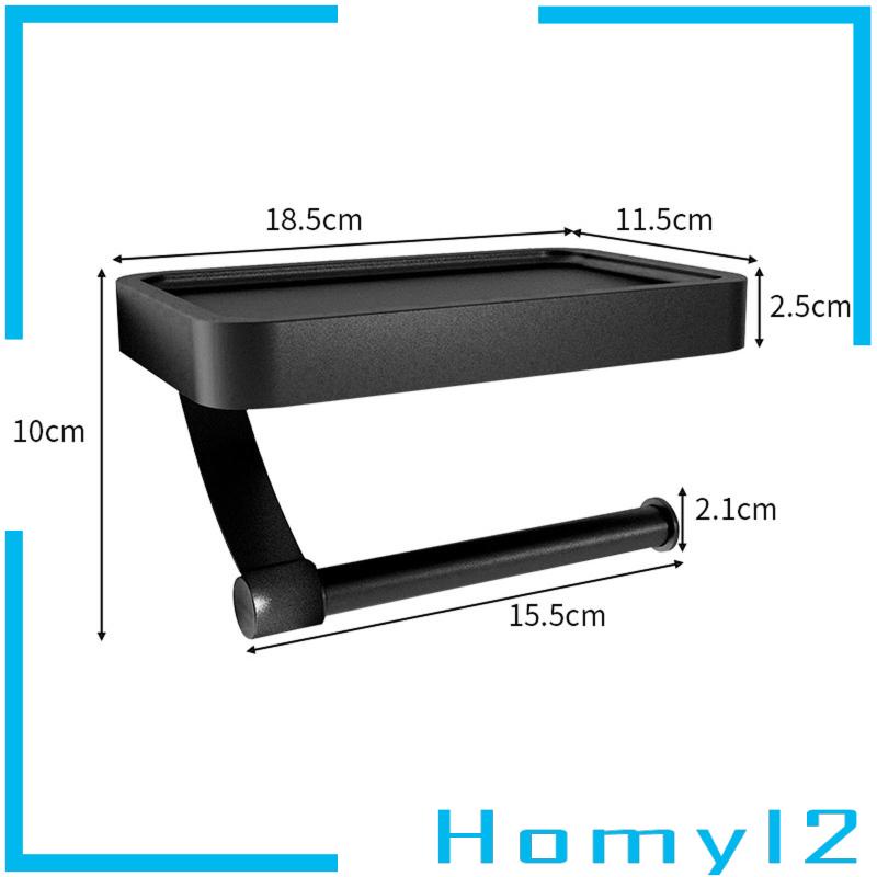 [HOMYL2] Paper Roll Holder Rak Aluminium Tempat Roll Toilet Multifungsi Untuk Dinding