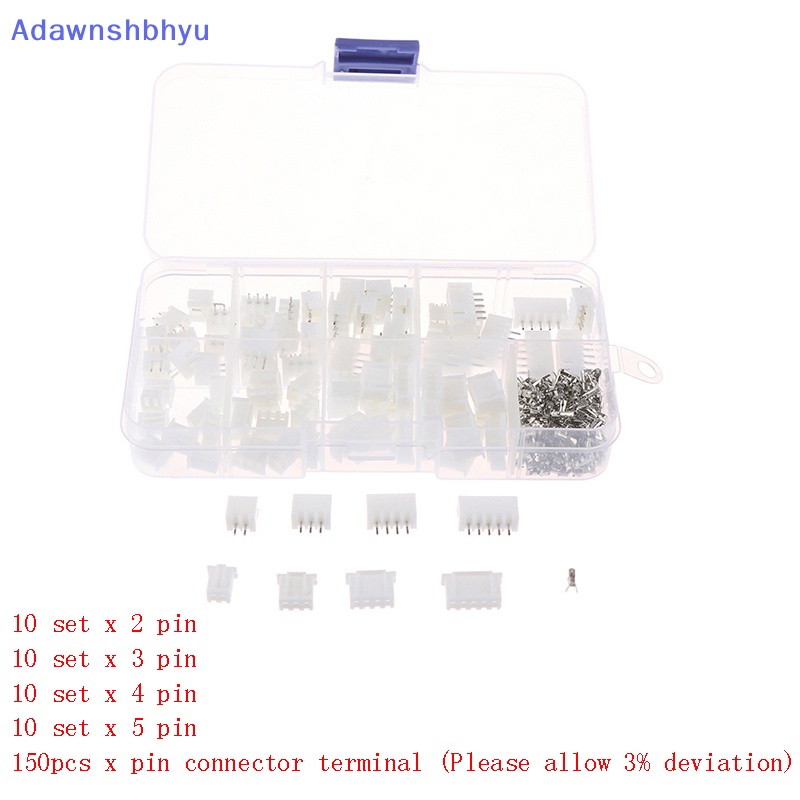 Adhyu 1Box JST-XH Kit 2/3/4/5Pin XH2.54MM Terminal Housing PCB Header Wire Konektor ID