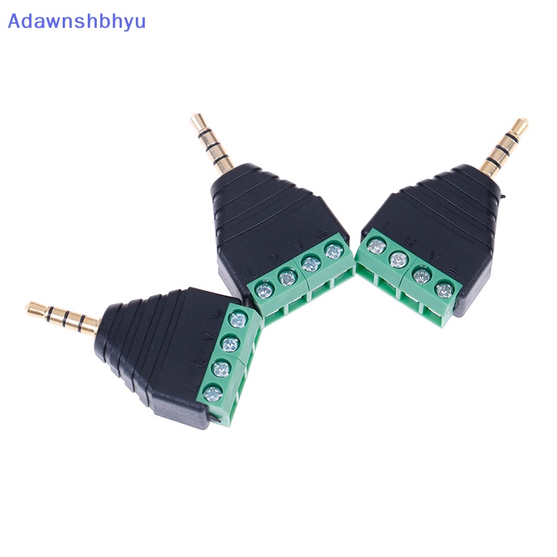 Adhyu jack terminal Sekrup av stereo 4pole 3.5mm male Konektor Colokan terminal 4pin ID