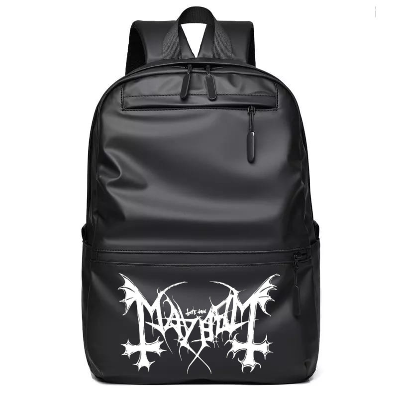 Seishin Tas ransel Mayhem metal Backpack musik Distro gendong pria wanita sekolah waterproof Kulit P