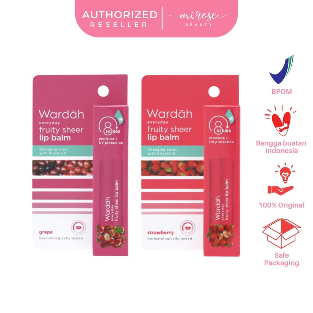 Wardah Everyday Fruity Sheer Lip Balm - Strawberry / Grape