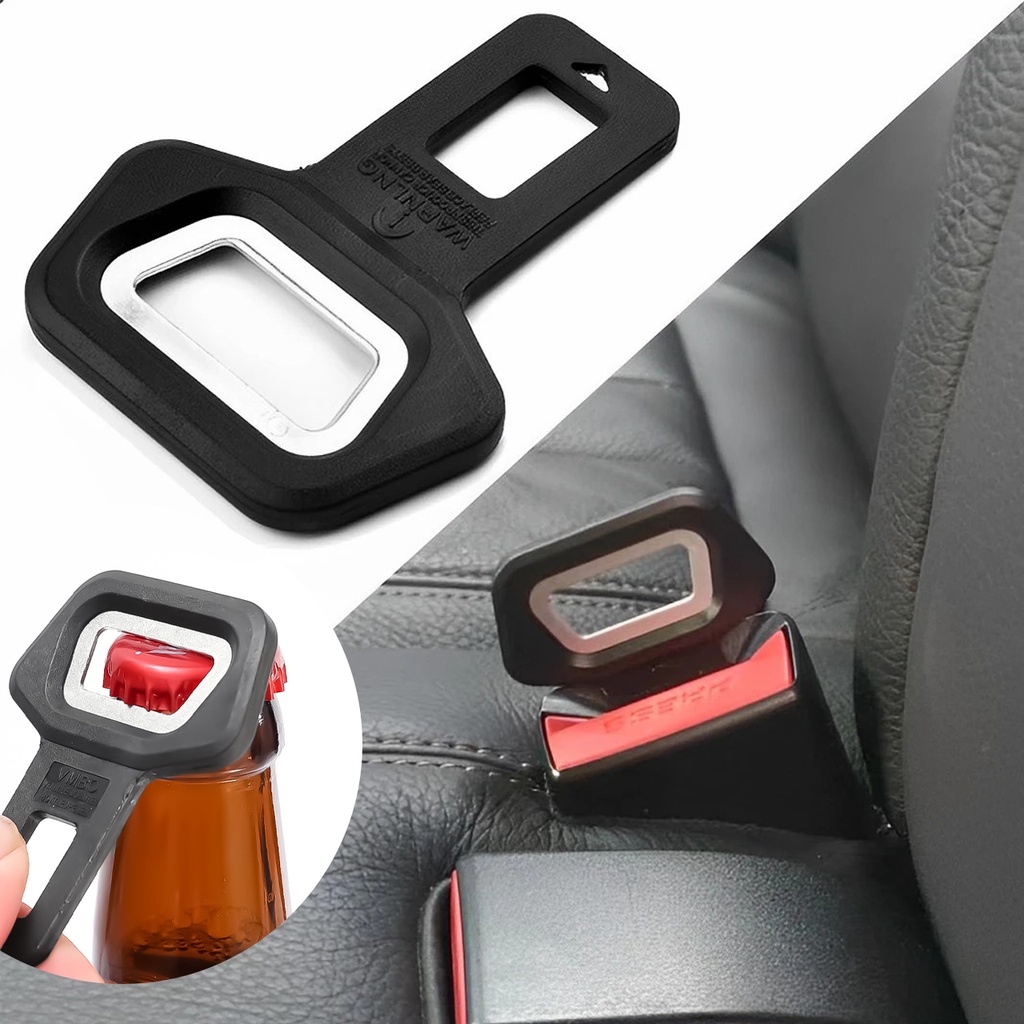 Klip Sabuk Pengaman Mobil Extender Safety Seatbelt Lock Buckle Plug Dual-Use Vehicle-mounted Bottle Opener Alarm Stopper Klip Peredam Universal Aksesoris Mobil