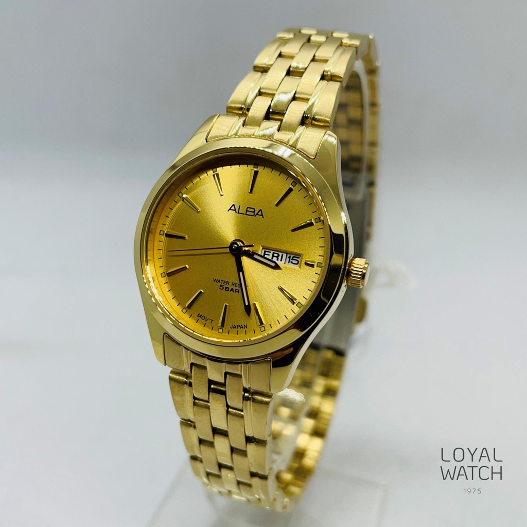 Jam Tangan Alba Wanita AN8082 Gold Original Garansi Resmi