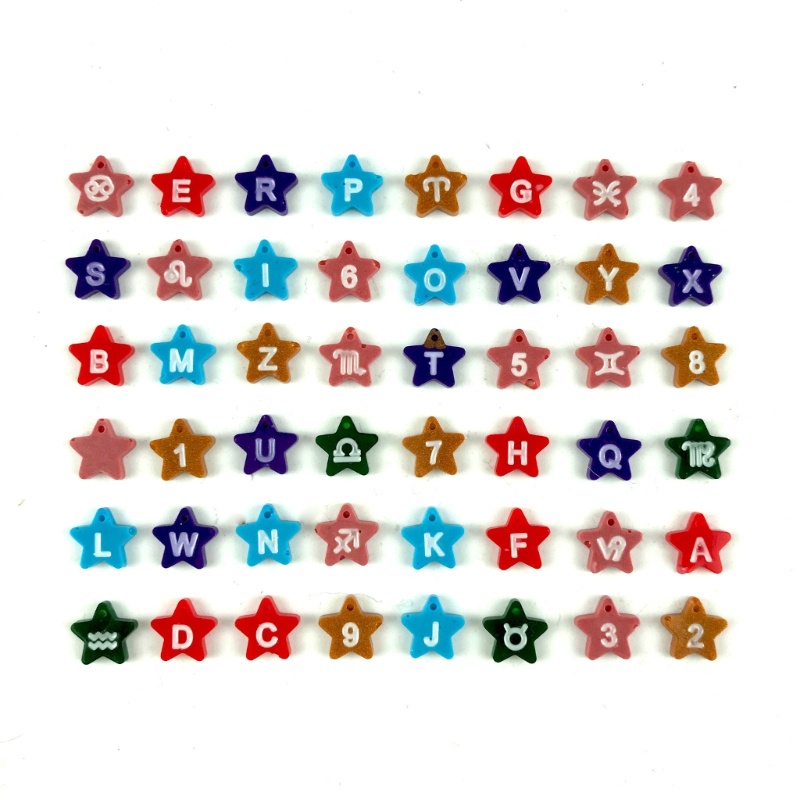 Siy Mini Huruf Bintang Cetakan Silikon Epoxy Resin Cetakan DIY Gantungan Kunci Perhiasan Liontin Alat Kerajinan Membuat Perlengkapan Antilengket