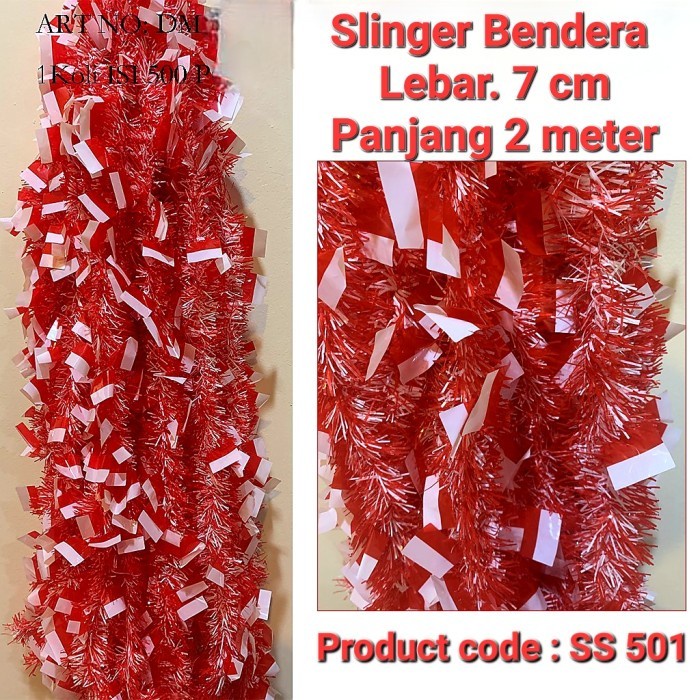 Slinger Bendera Merah Putih Dekorasi 17 Agustus Pawai Tinsel Murah Dekorasi 17an Kemerdekaan RI Merah Putih Harga Grosir Termurah