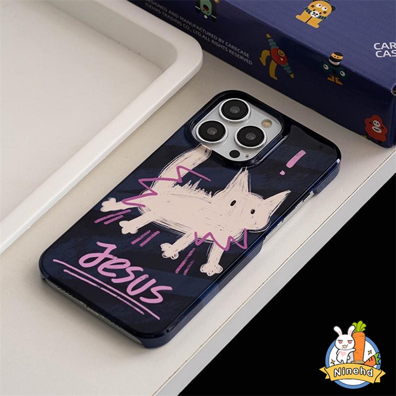 IPHONE Casing Kompatibel Untuk Iphone14 13 12 11 Pro Max X Xr Xs Max8 7 6 6s Plus SE 2020 Filin Motif Kucing Takut Hitam Anti Jatuh Halus Glossy Casing Ponsel Silikon Lembut TPU Penutup Belakang
