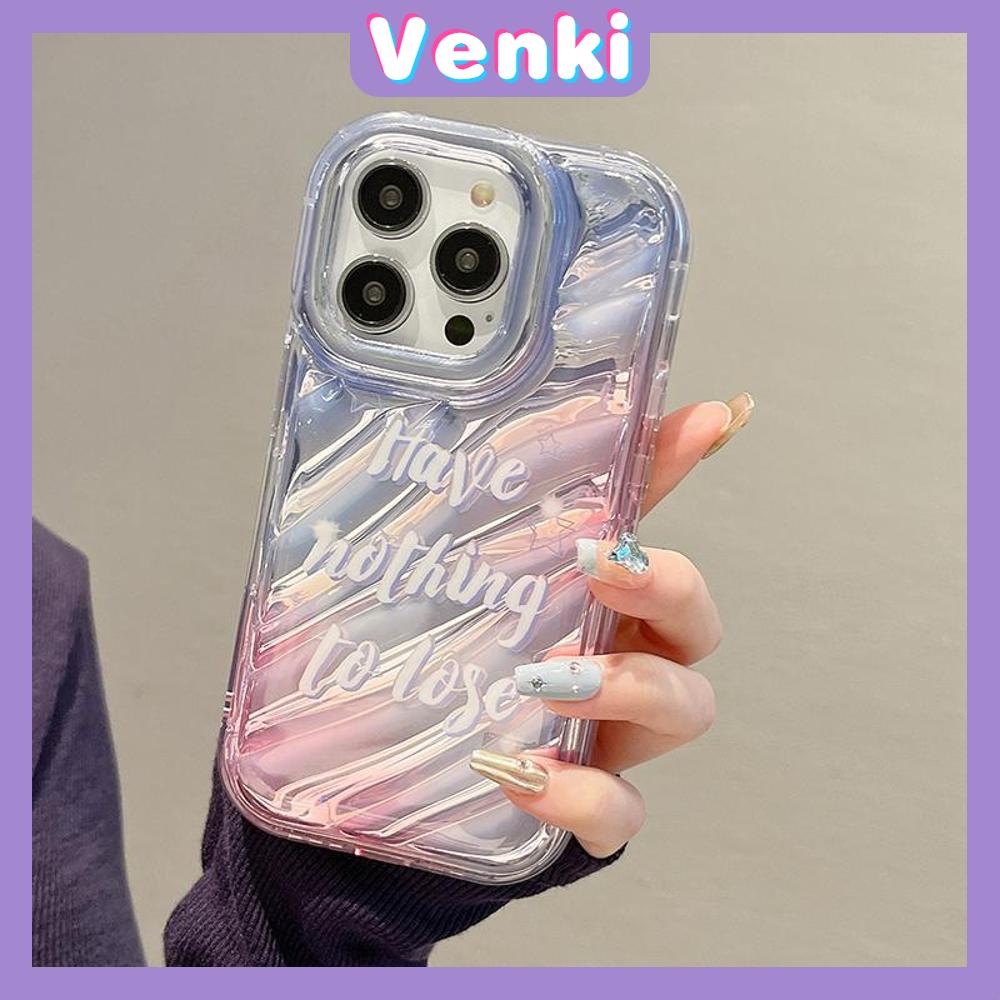 VENKI - For iPhone 11 iPhone Case Laser Reflective Transparent Phone Case TPU Soft Shockproof Airbag Case Protective English Alphabet Compatible with iPhone 14 13 Pro max 12 Pro