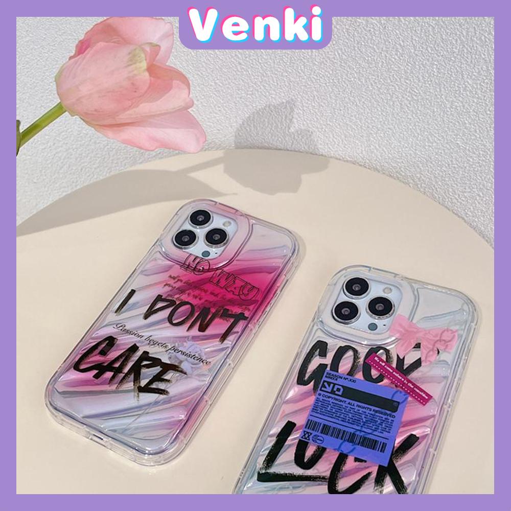 VENKI - For iPhone 11 iPhone Case Laser Reflective Transparent Phone Case TPU Soft Shockproof Airbag Case Protection Gradient English Compatible with iPhone 14 13 Pro max 12 Pro