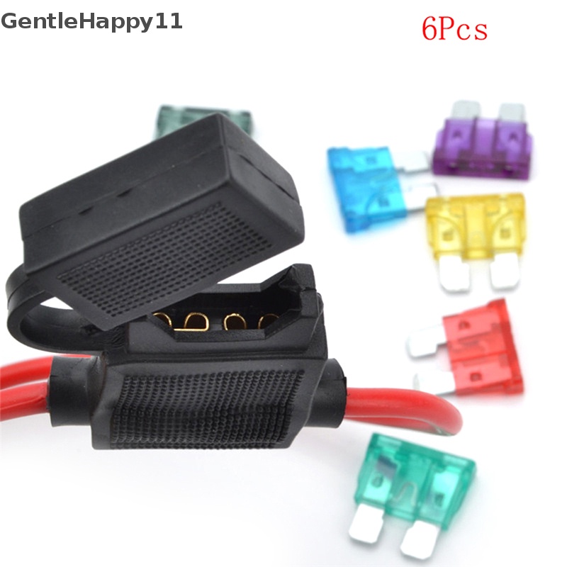 Gentlehappy Car Splash Proof In-line Standard Blade Fuse Holder Kotak5 /10,15,20 /25/30A Sekring id