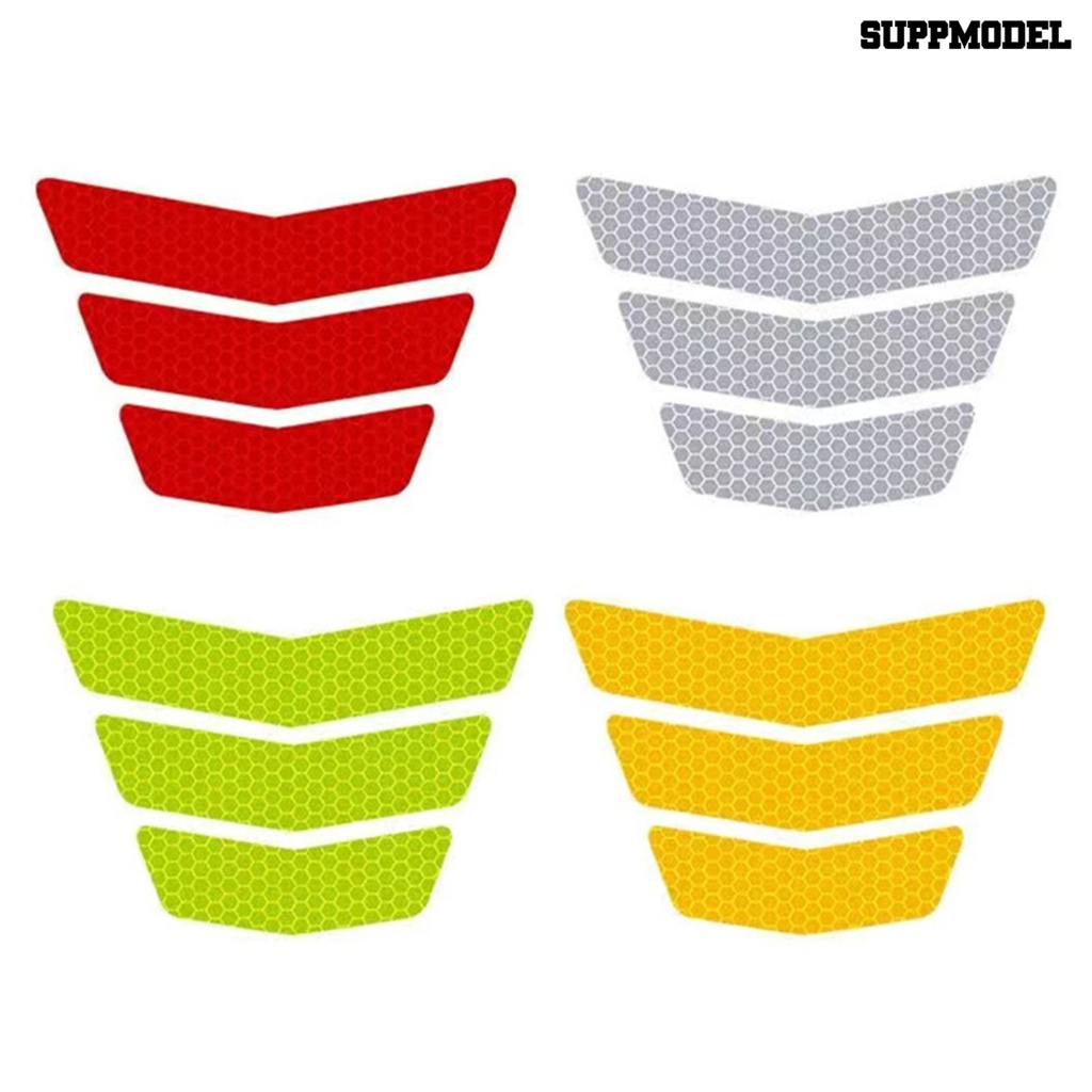 [SM Auto] 3Pcs Stiker Reflektif Perekat Diri Anti-Tabrakan Peringatan Universal Motor Safety Riding Tape Decal Perlengkapan Motor