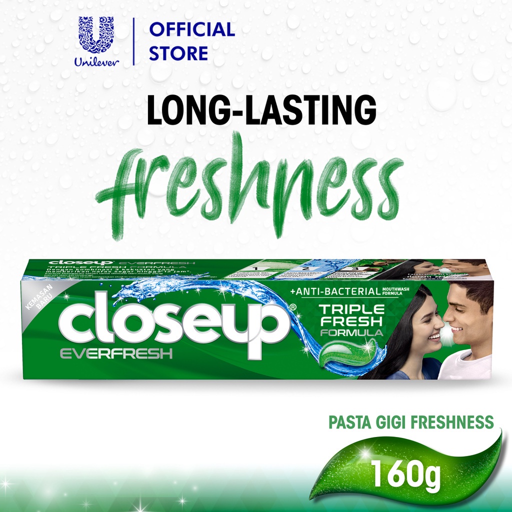 Close up PASTA GIGI Anti Bacterial Toothpaste Ever Fresh Nafas Segar 12jam 160G